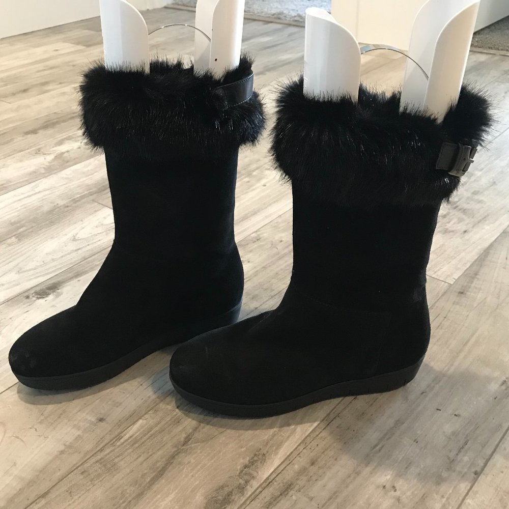 Aquatalia Walda Faux Fur Trimmed Waterproof Boots